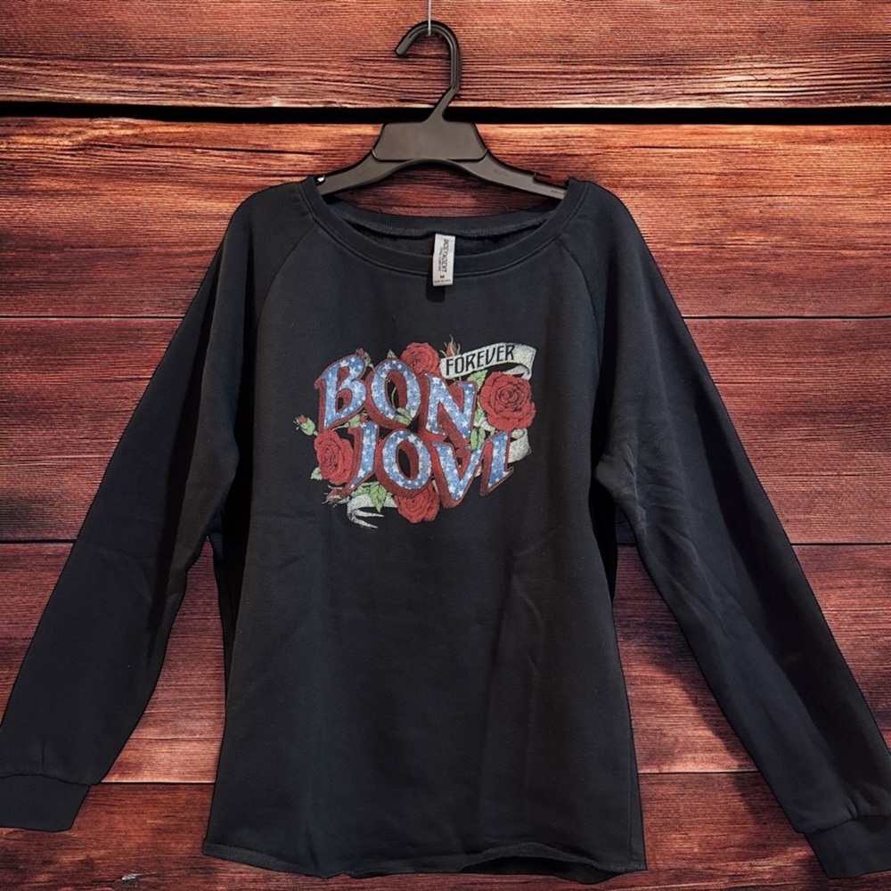 Bon Jovi Women's Black Crew Neck Sweater